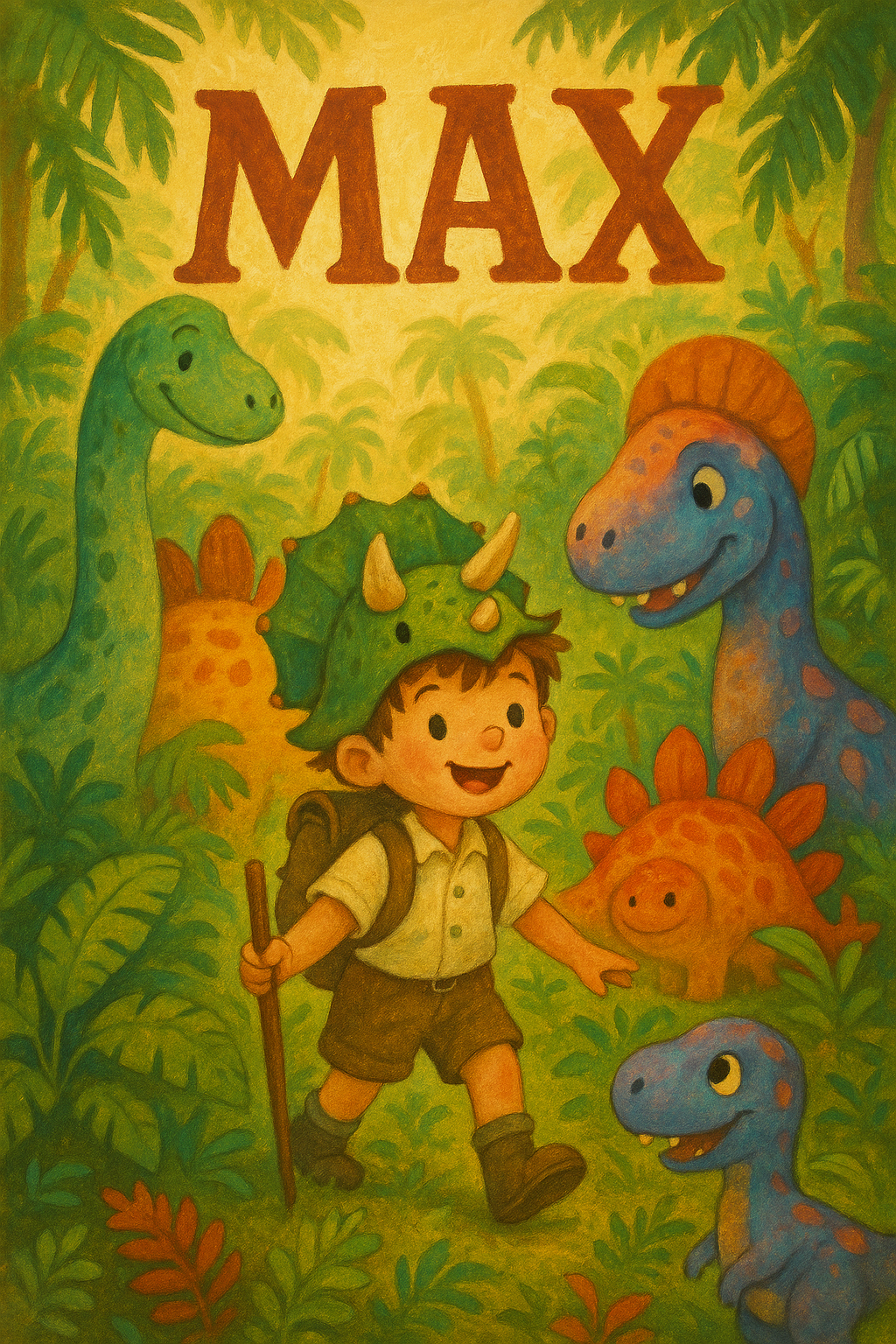 Dino-Abenteuer Poster mit Namen Max