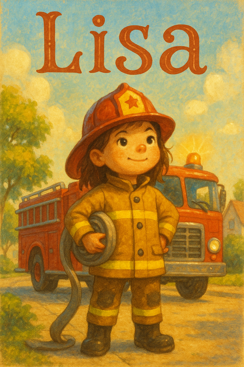 Feuerwehrhelden Poster mit Namen Lisa