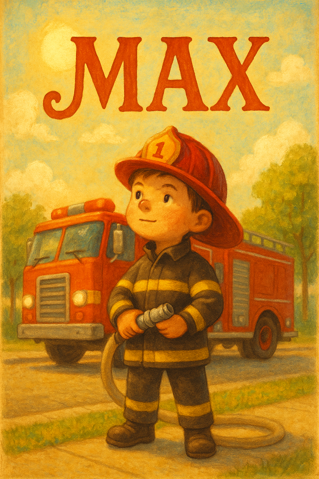 Feuerwehrhelden Poster mit Namen Max