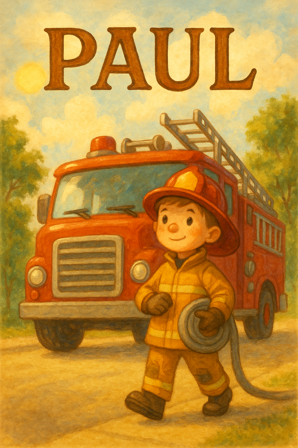 Feuerwehrhelden Poster mit Namen Paul