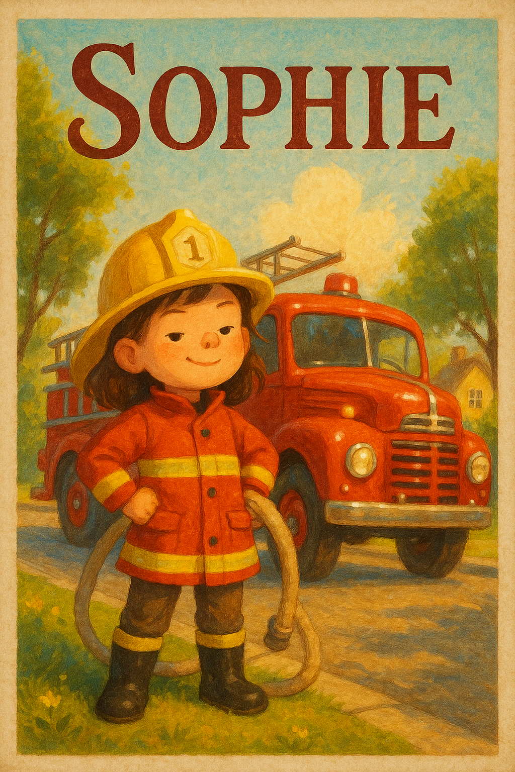 Feuerwehrhelden Poster mit Namen Sophie