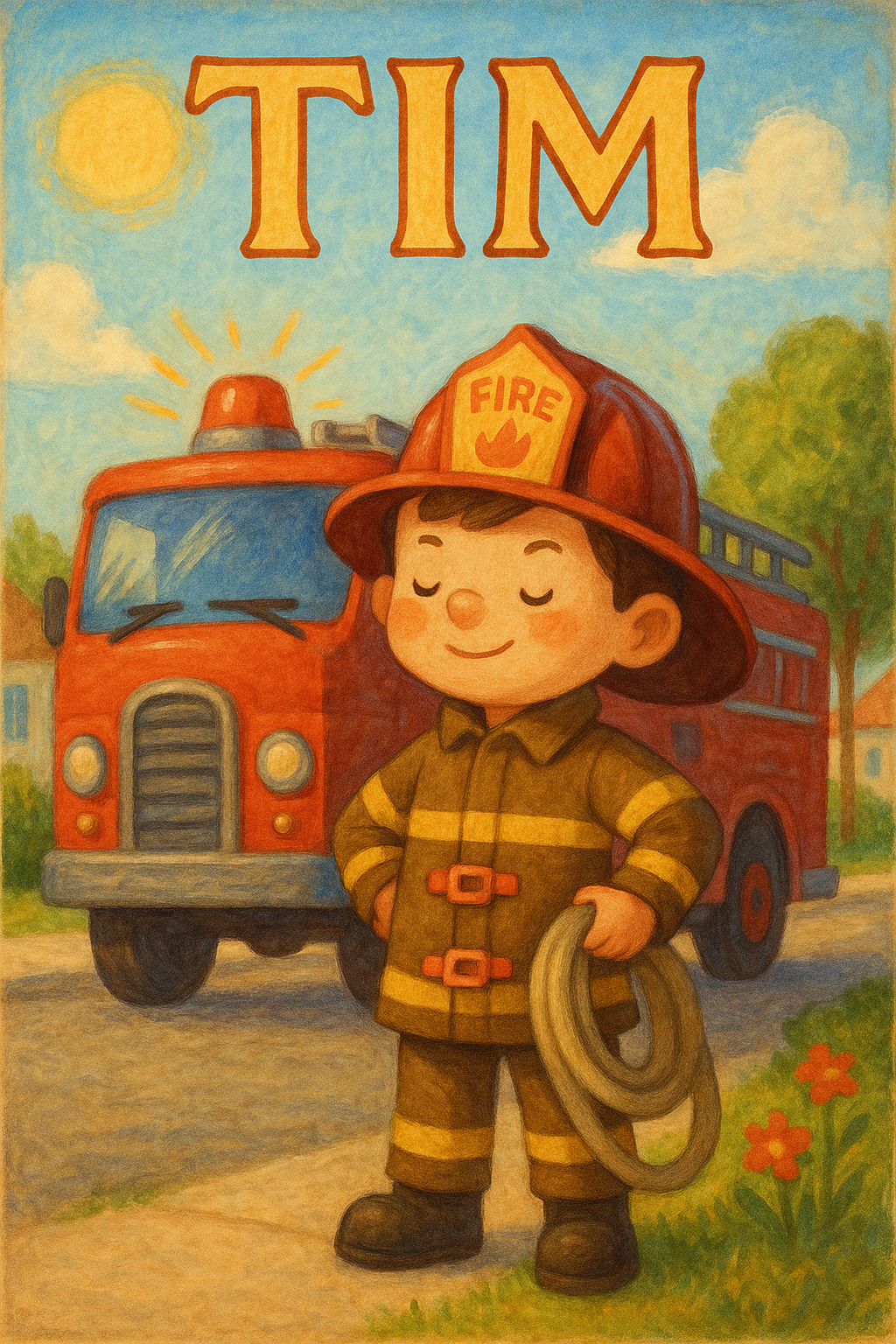 Feuerwehrhelden Poster mit Namen Tim