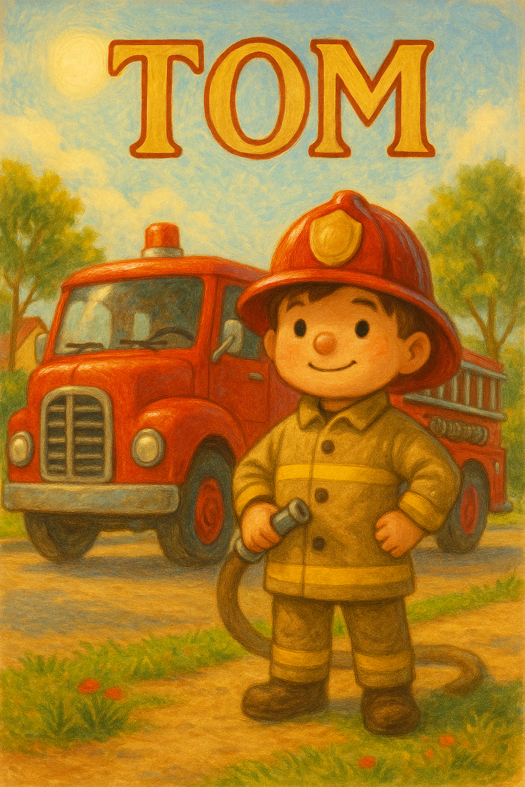 Feuerwehrhelden Poster mit Namen Tom