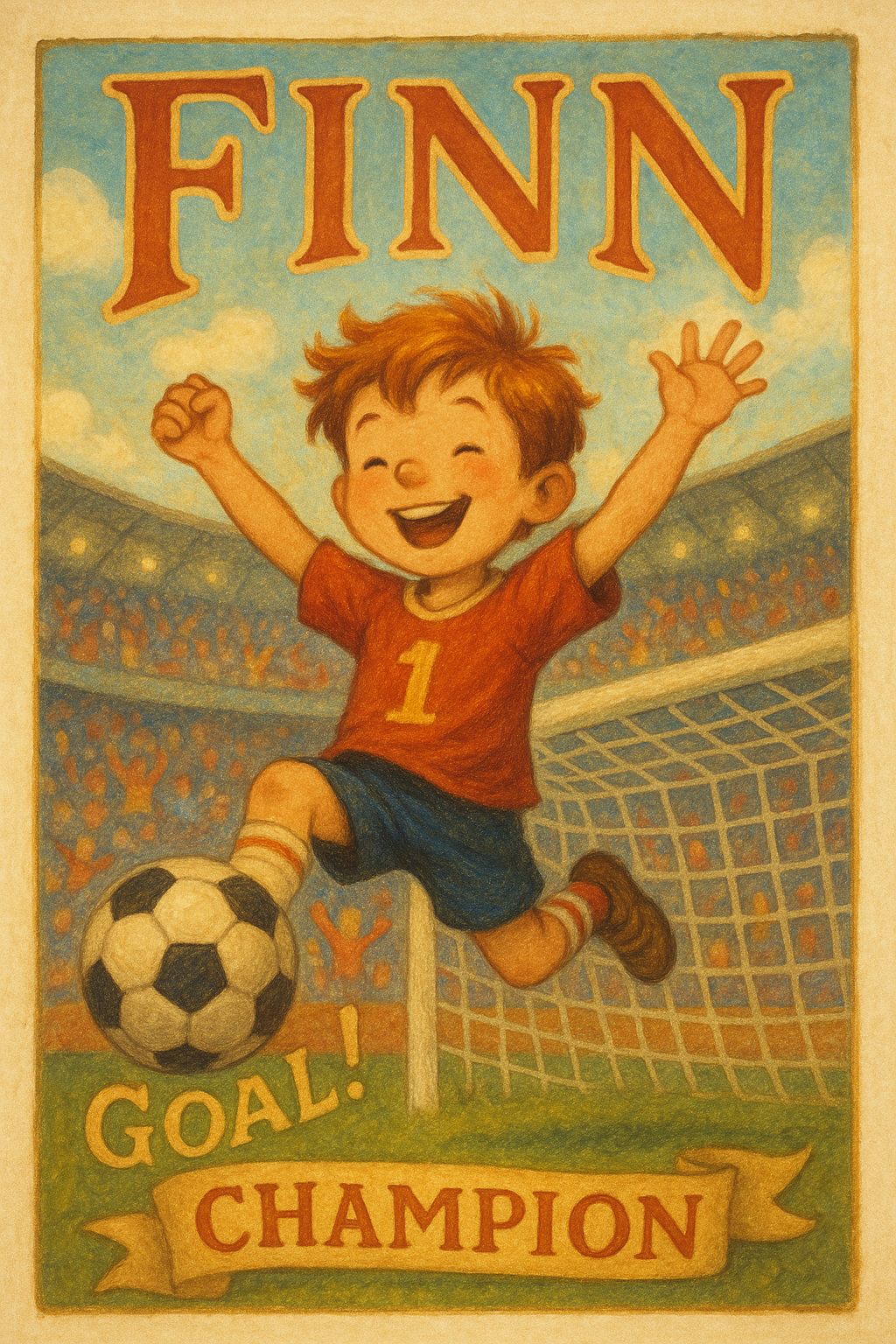 Fußballstadion Poster mit Namen Finn