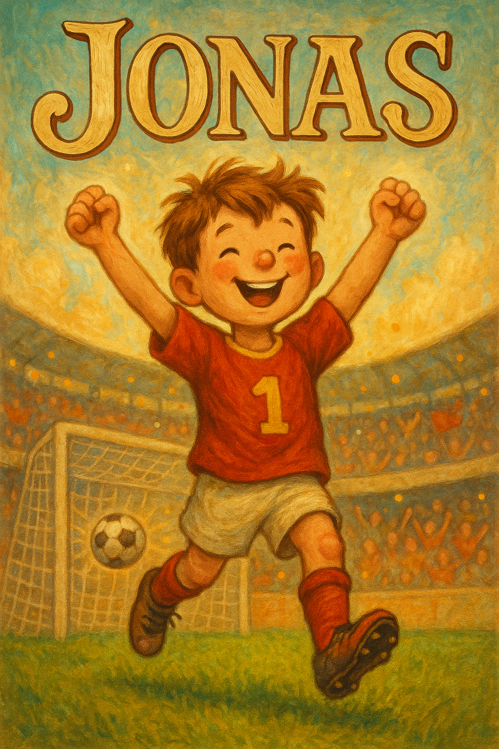 Fußballstadion Poster mit Namen Jonas