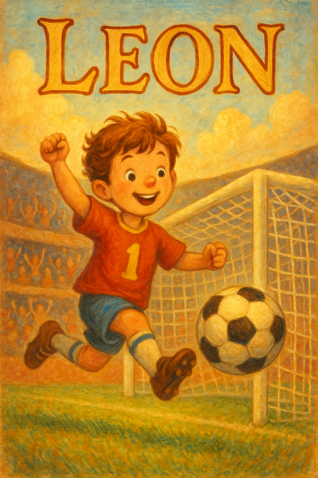 Fußballstadion Poster mit Namen Leon