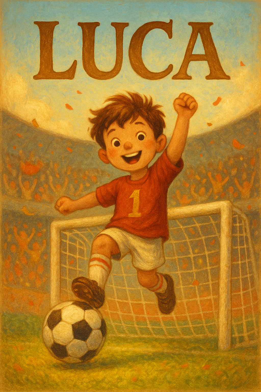 Fußballstadion Poster mit Namen Luca