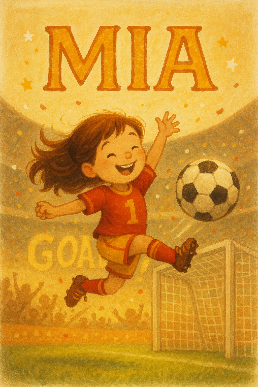 Fußballstadion Poster mit Namen Mia