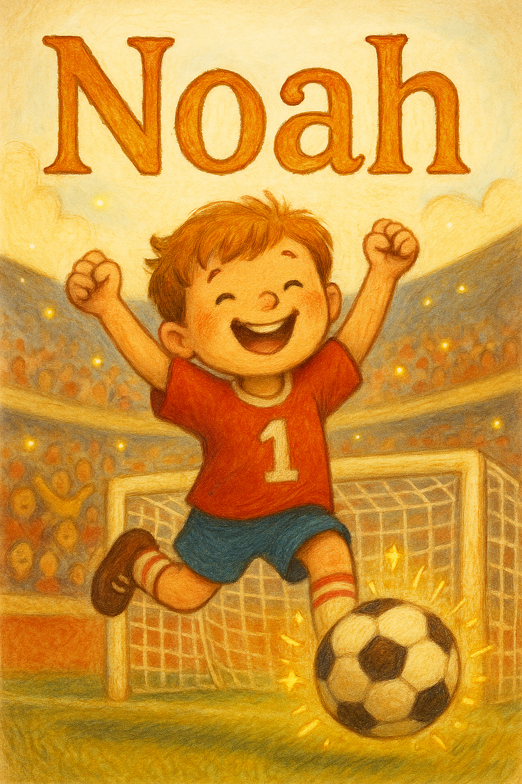 Fußballstadion Poster mit Namen Noah