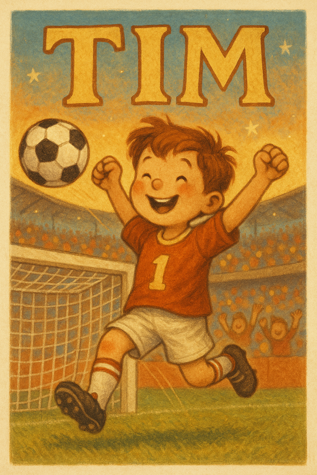 Fußballstadion Poster mit Namen Tim