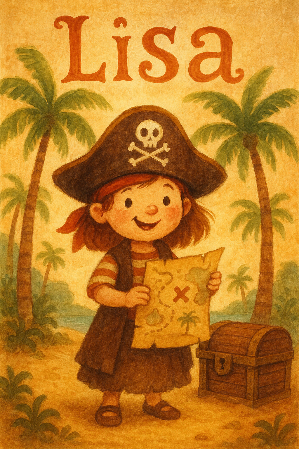 Pirateninsel Poster mit Namen Lisa