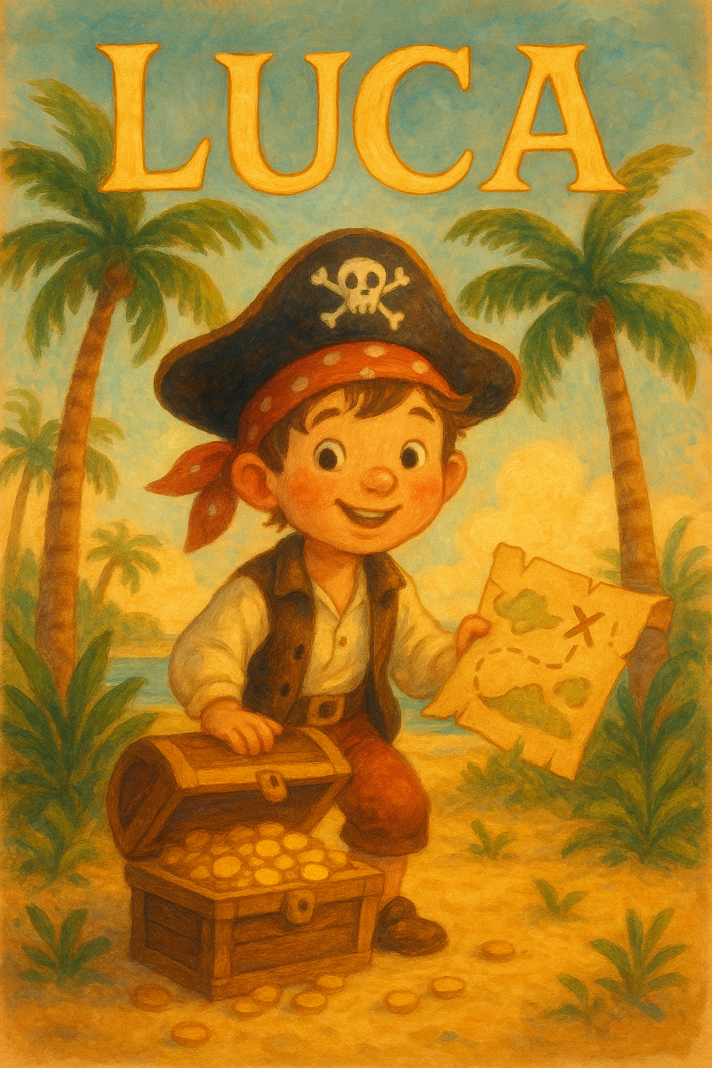 Pirateninsel Poster mit Namen Luca