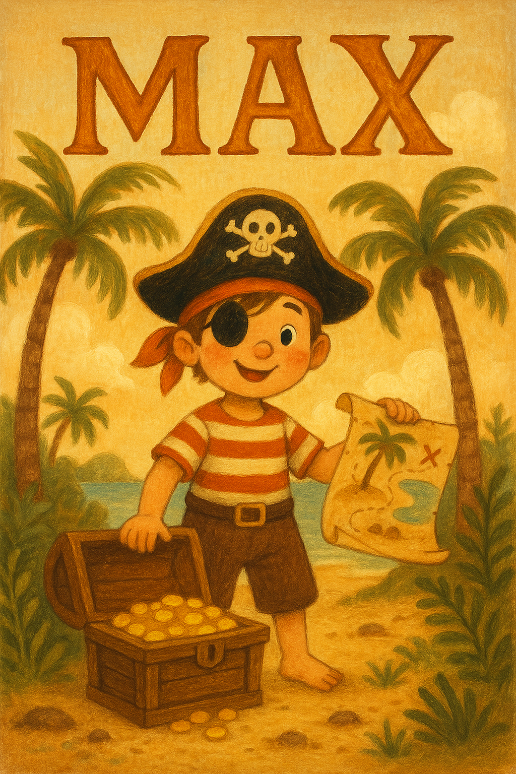 Pirateninsel Poster mit Namen Max