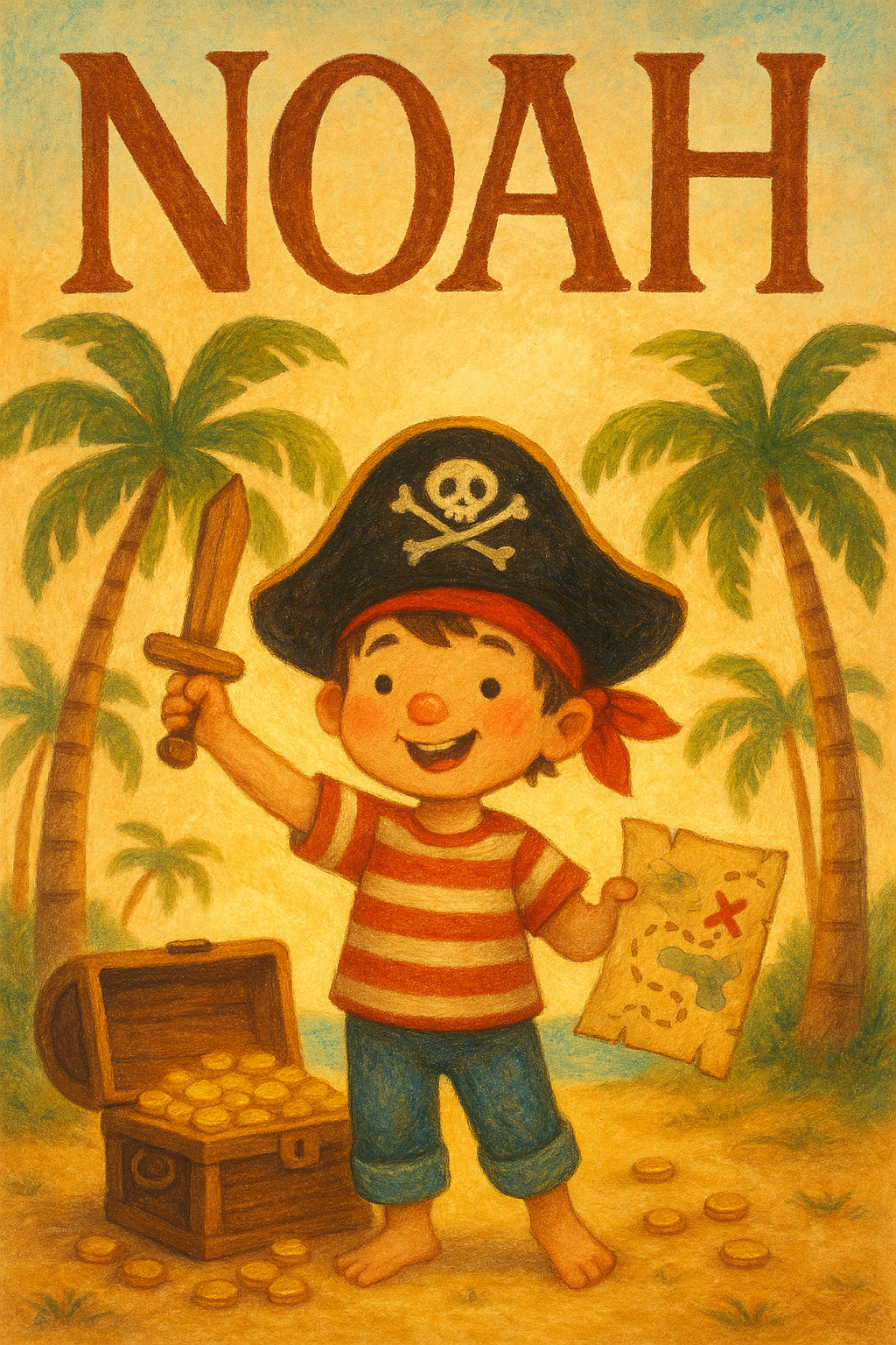 Pirateninsel Poster mit Namen Noah