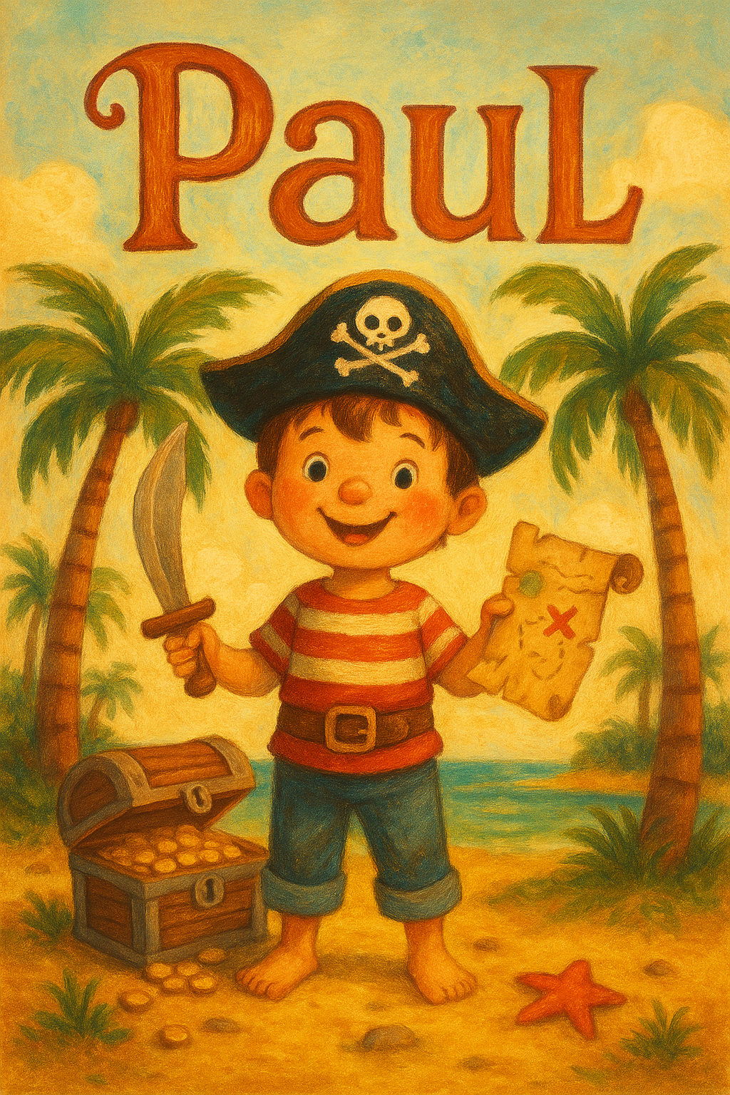 Pirateninsel Poster mit Namen Paul