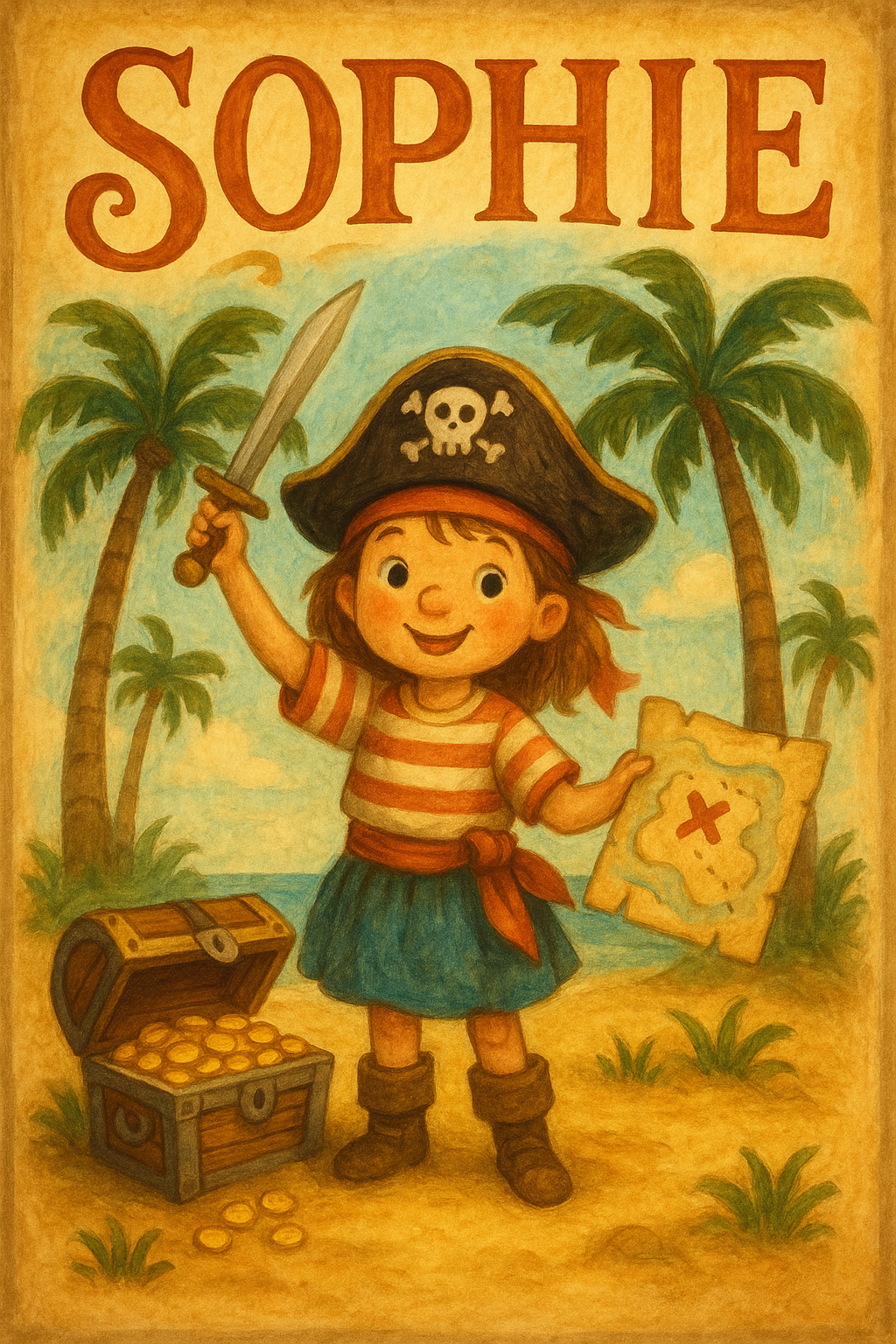 Pirateninsel Poster mit Namen Sophie