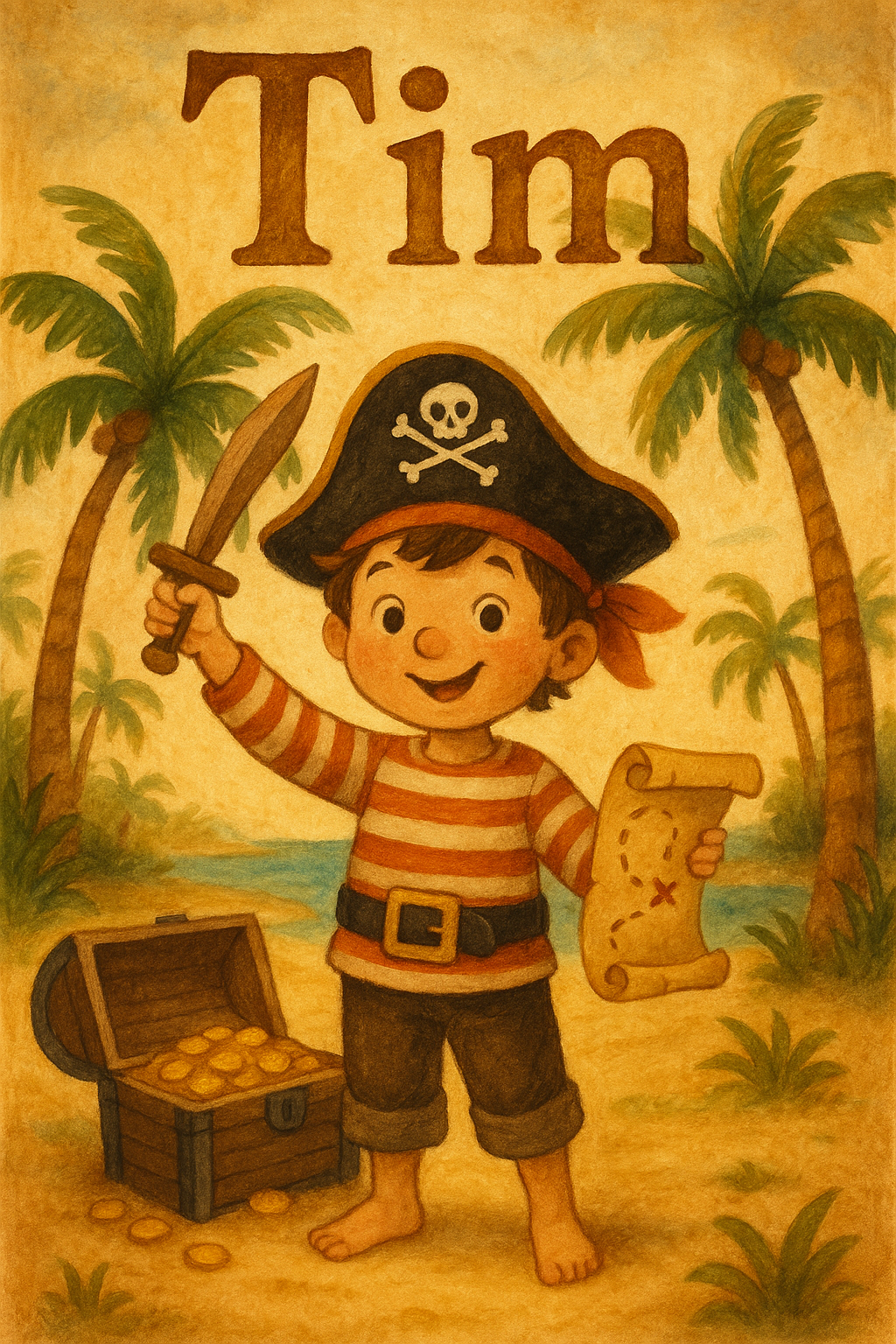 Pirateninsel Poster mit Namen Tim
