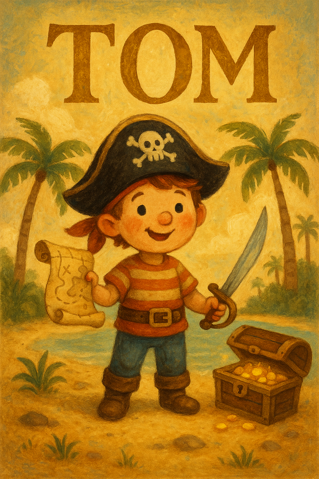 Pirateninsel Poster mit Namen Tom