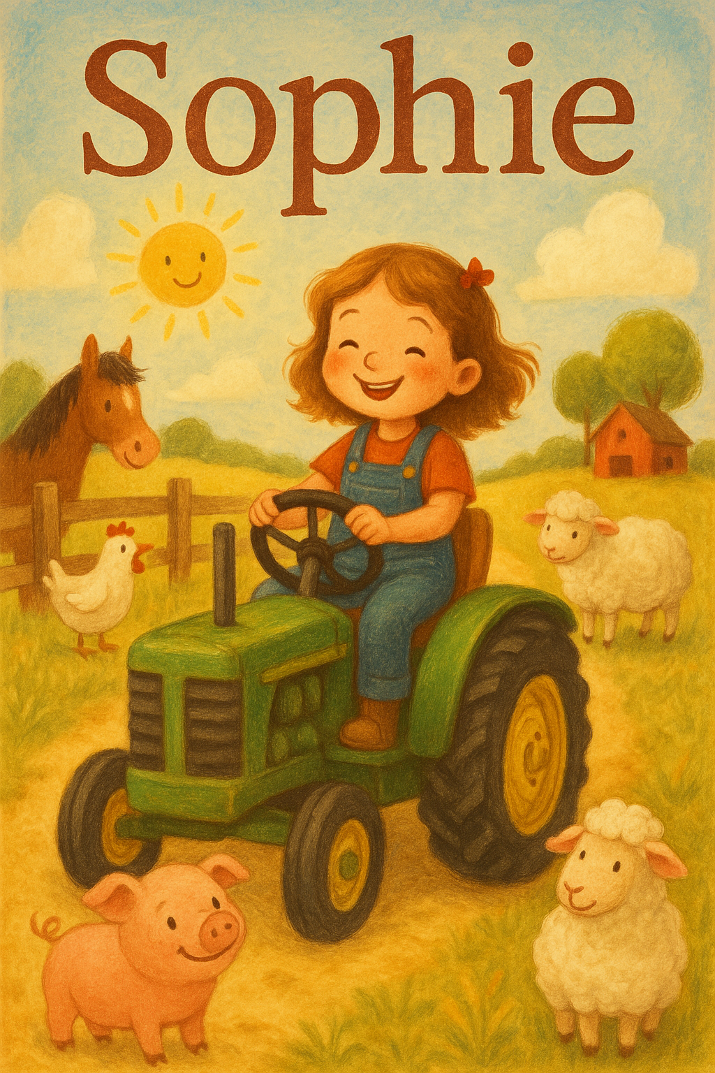 Traktor-Bauernhof Poster mit Namen Sophie