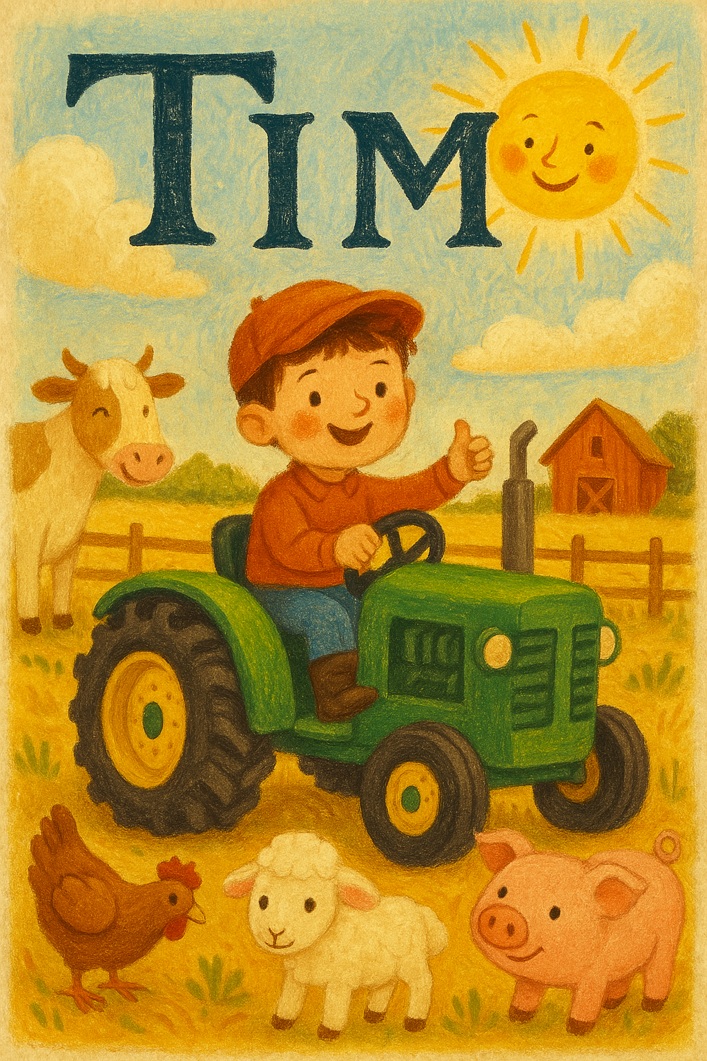 Traktor-Bauernhof Poster mit Namen Tim