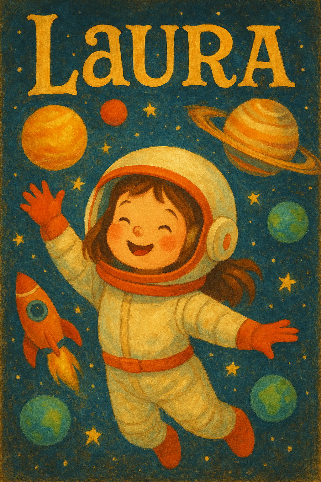 Weltraumreise Poster mit Namen Laura