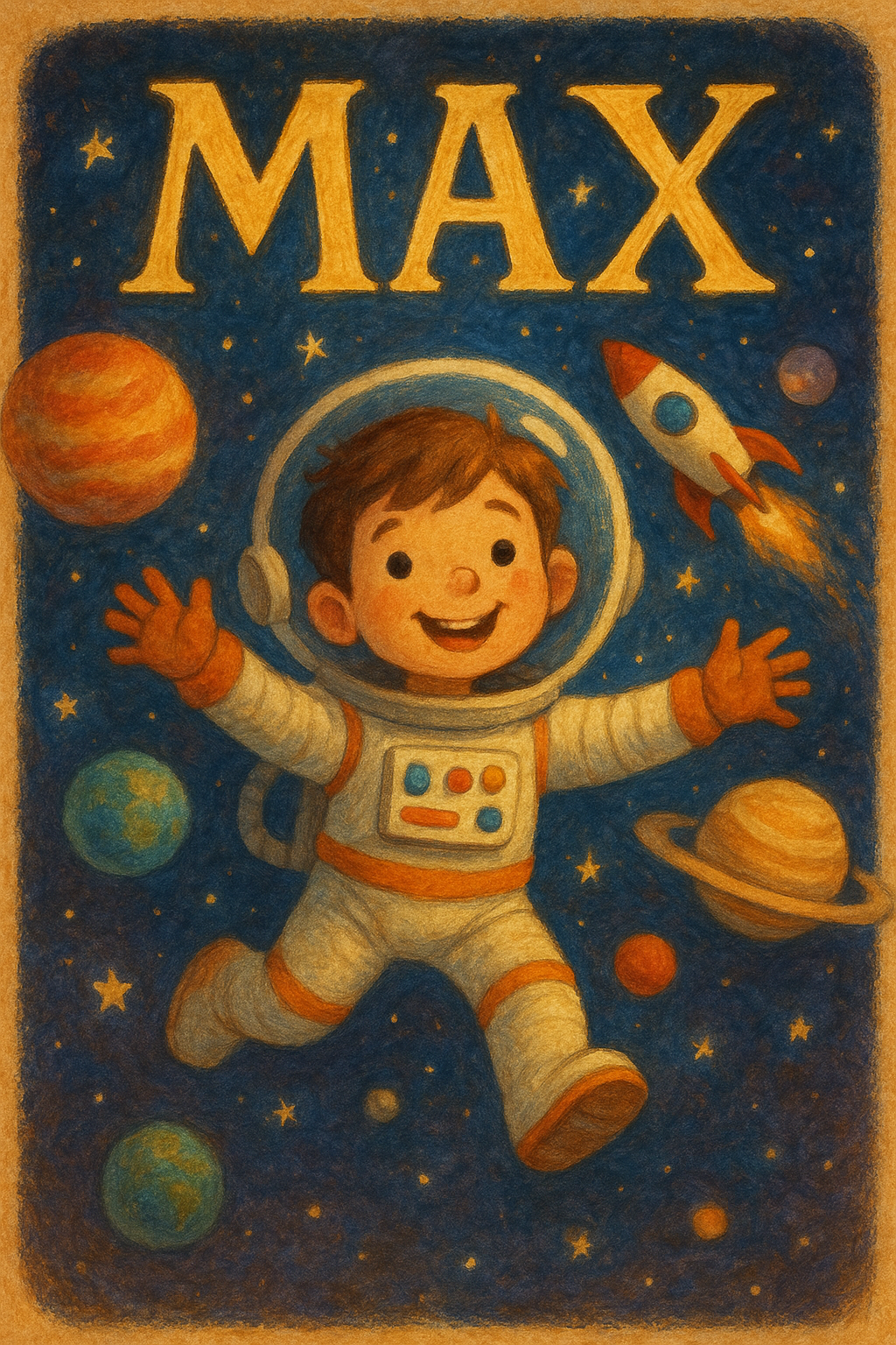 Weltraumreise Poster mit Namen Max