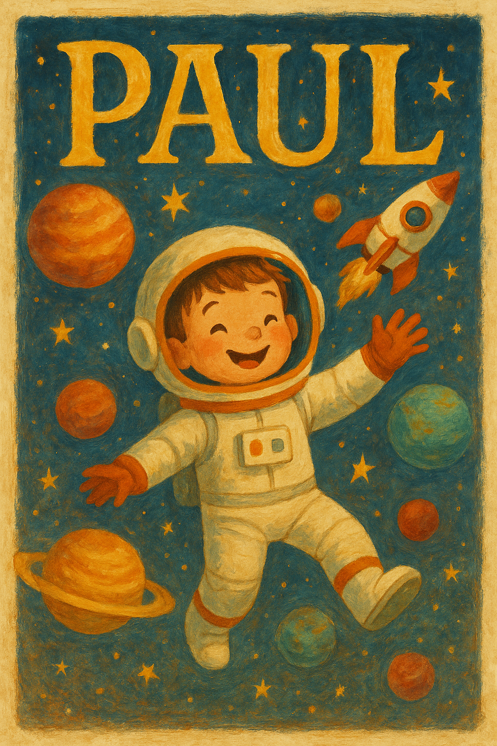 Weltraumreise Poster mit Namen Paul