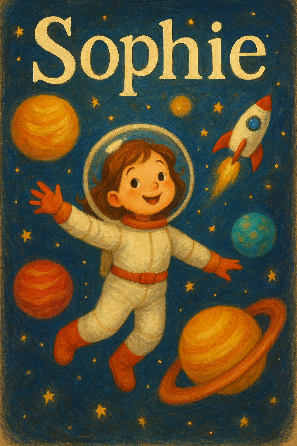 Weltraumreise Poster mit Namen Sophie