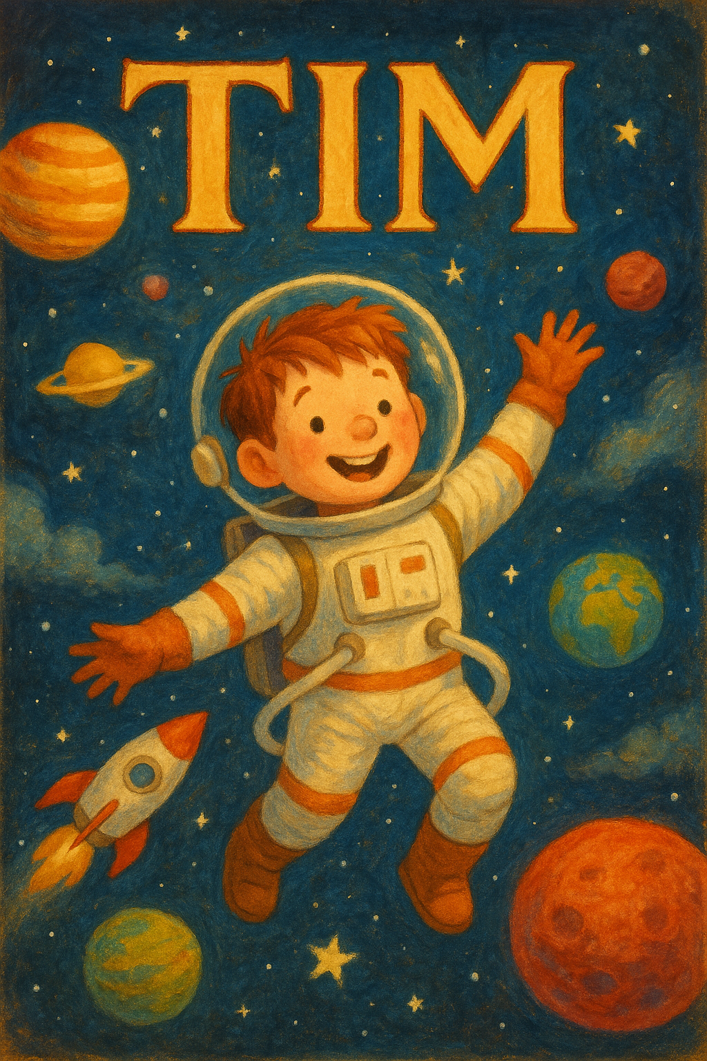 Weltraumreise Poster mit Namen Tim
