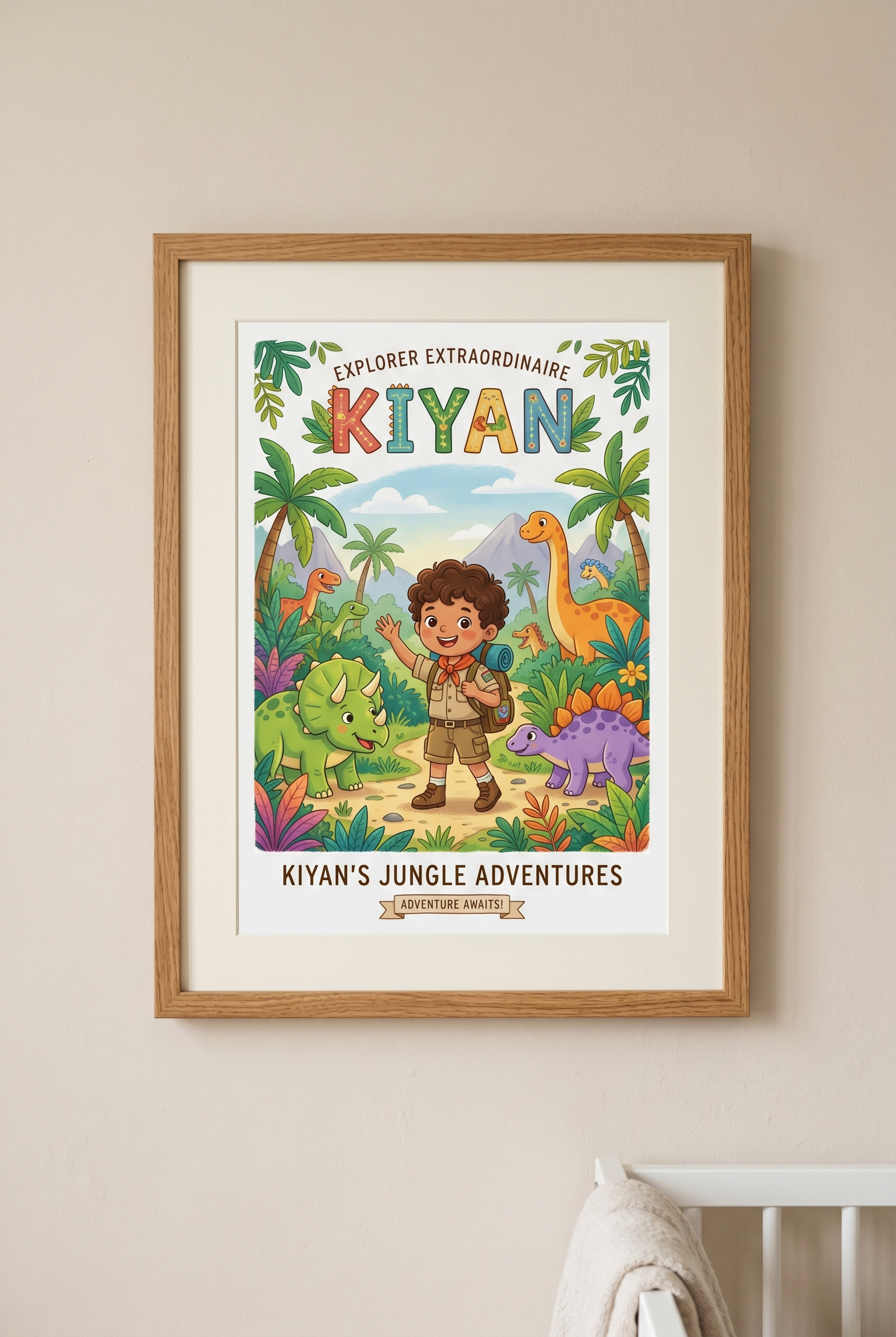 Dino-Abenteuer Poster mit Namen