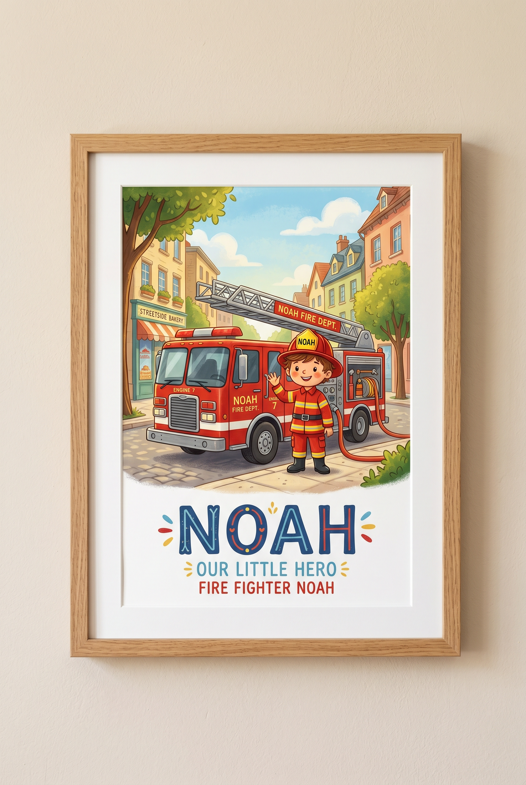 Feuerwehrhelden Poster mit Namen