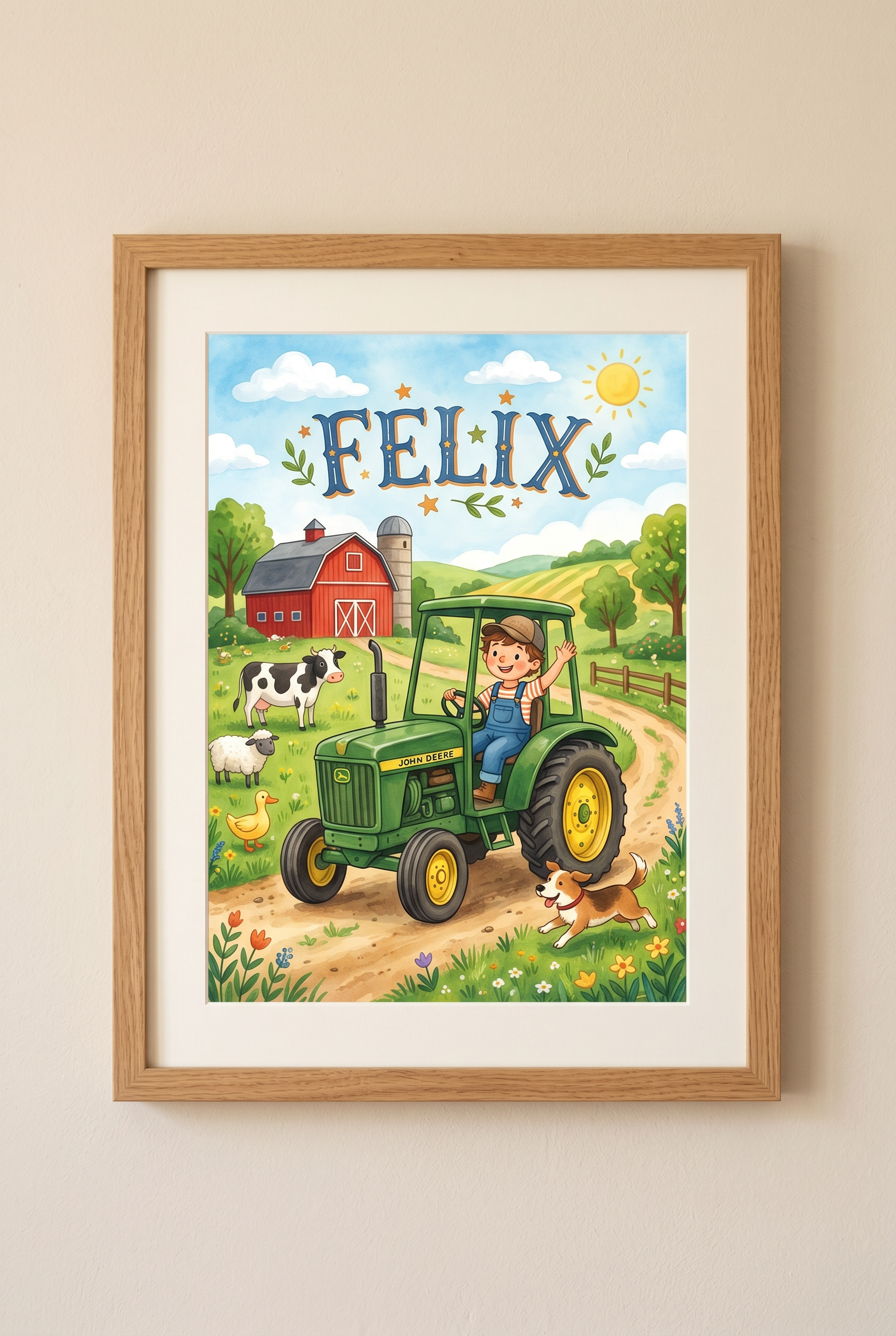 Traktor-Bauernhof Poster mit Namen