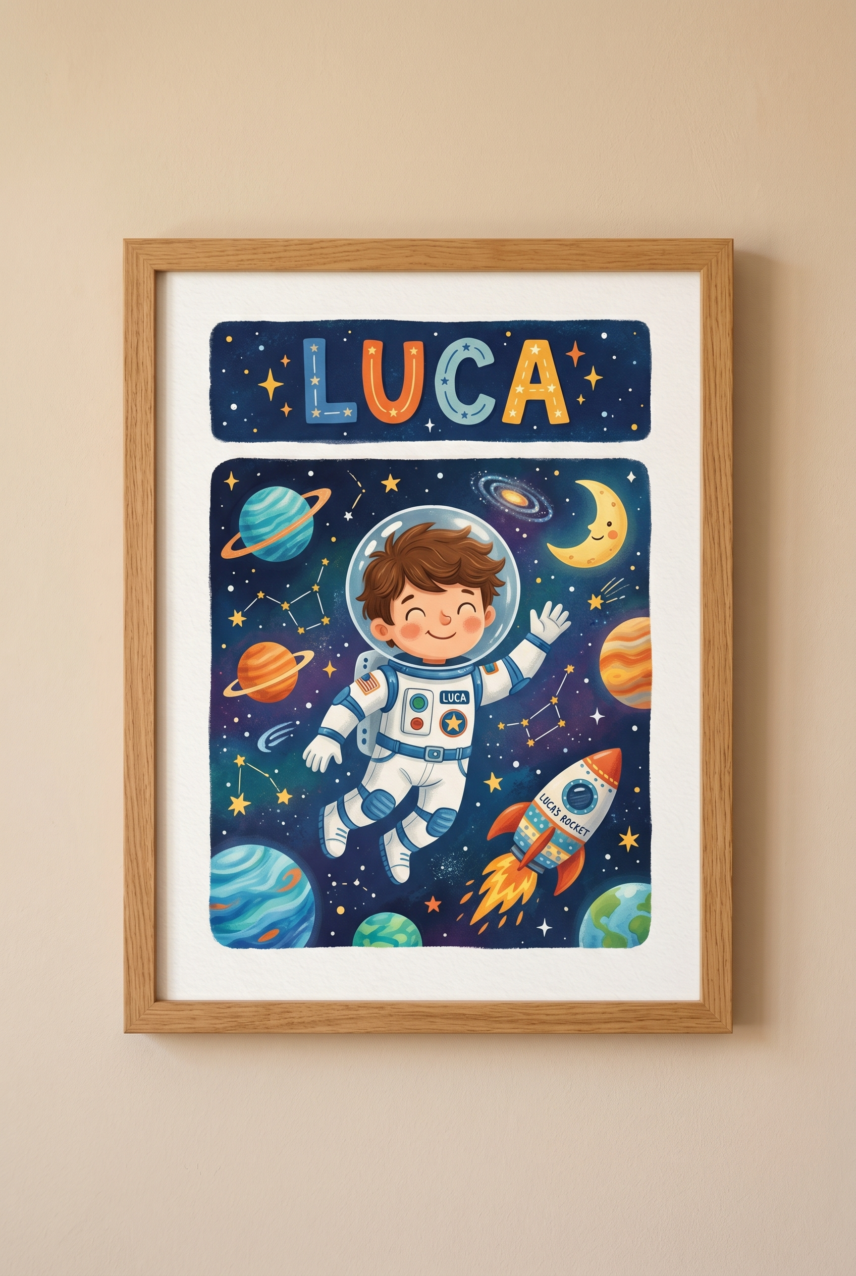 Weltraumreise Poster mit Namen
